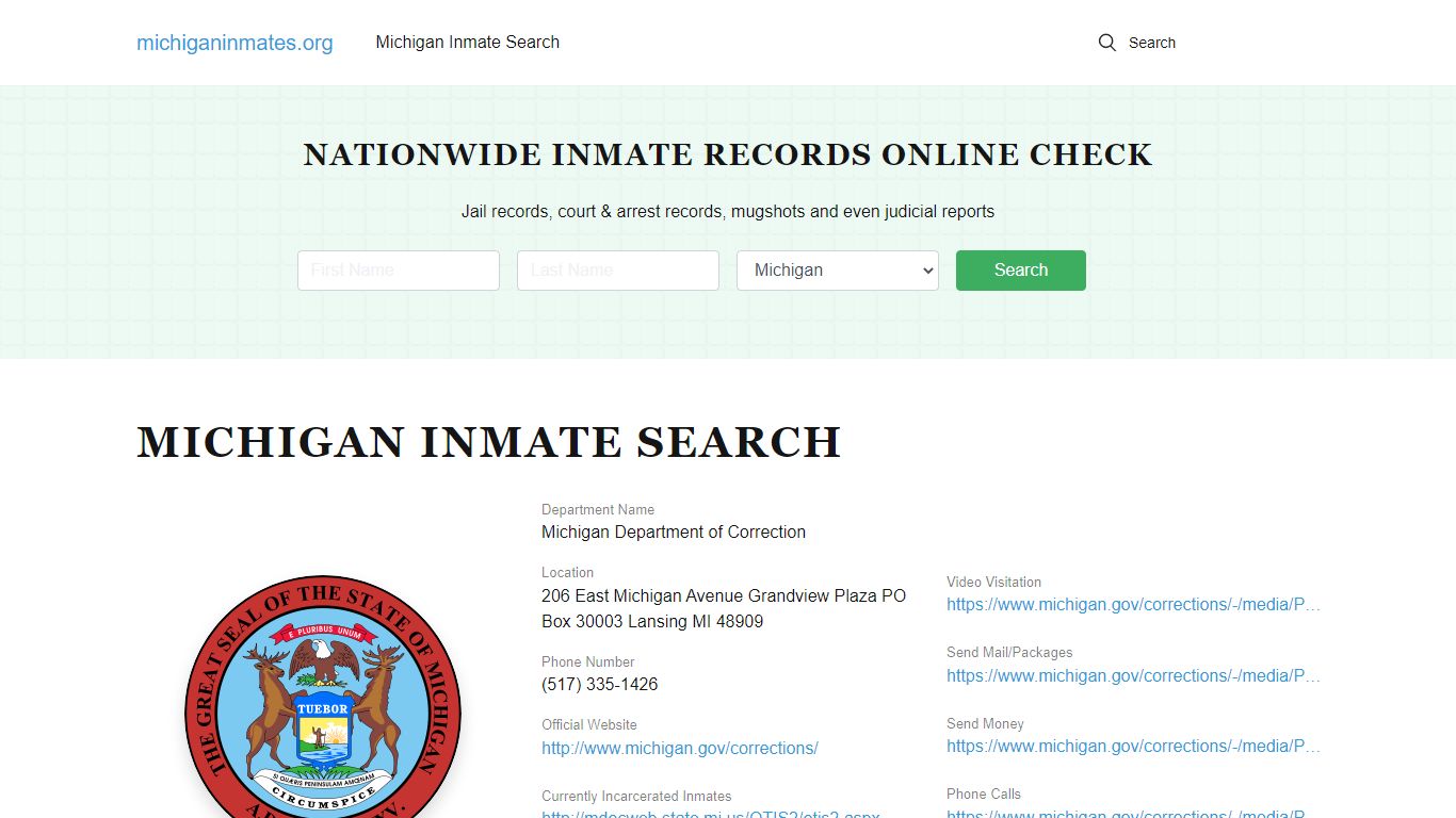 Michigan Offender Lookup - MI DOC Inmates